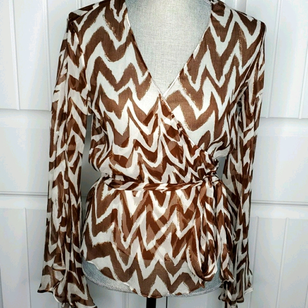 Vintage original Milly of NY silk wrap blouse, 6